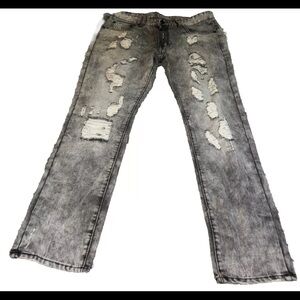 Bleecker & Mercer Mens Ripped Slim Jeans (36x32)